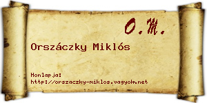 Orszáczky Miklós névjegykártya