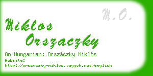 miklos orszaczky business card