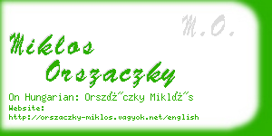 miklos orszaczky business card